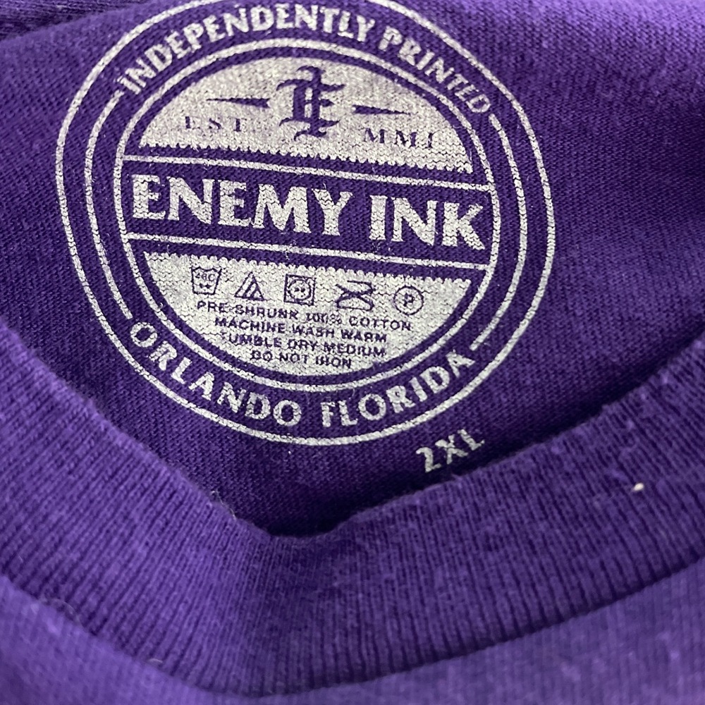 Orlando Solar Bears Hockey Enemy Ink Purple Graphic T-Shirt Mens 2XL 407 Goalie - Picture 3 of 5